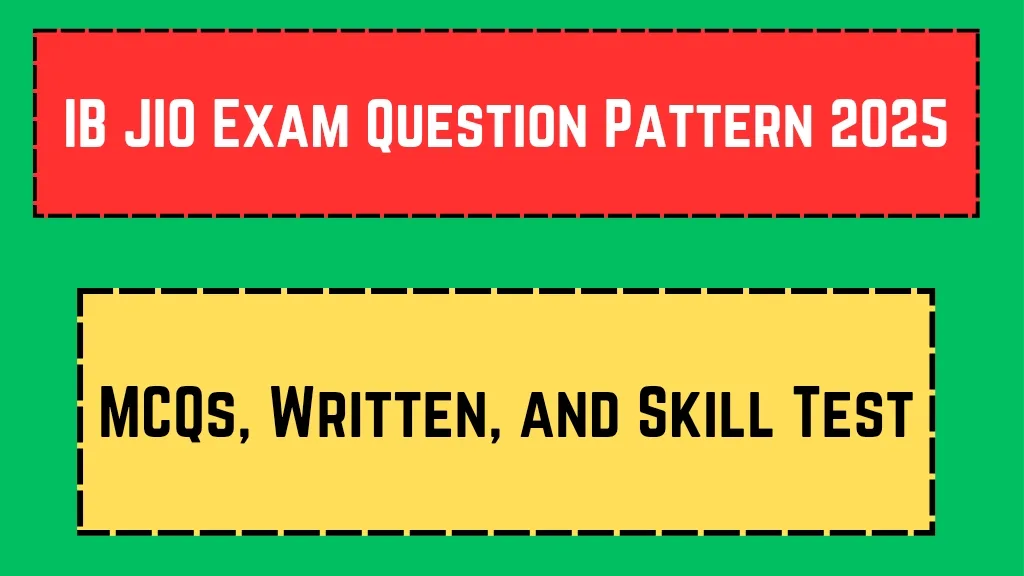IB JIO Exam Question Pattern 2025